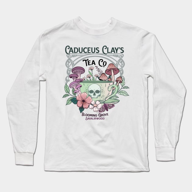 Caduceus Clay's Tea Co. Long Sleeve T-Shirt by CrimsonHaze